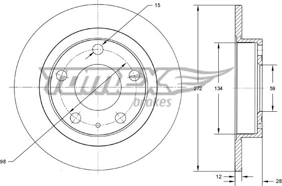 TOMEX brakes TX 73-65 - Bremžu diski www.autospares.lv