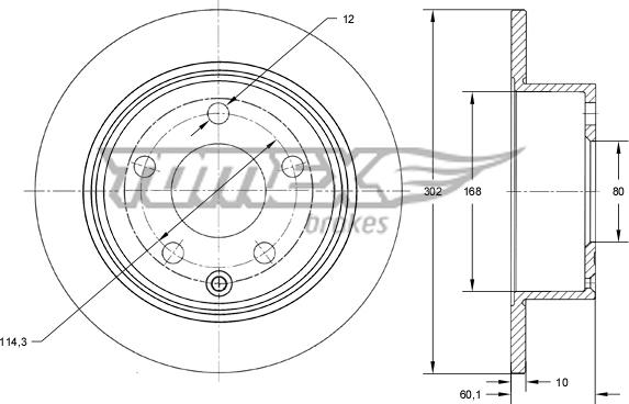 TOMEX brakes TX 73-66 - Bremžu diski www.autospares.lv