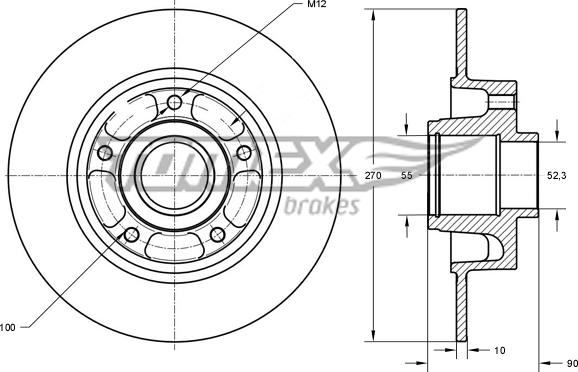 TOMEX brakes TX 73-601 - Bremžu diski www.autospares.lv