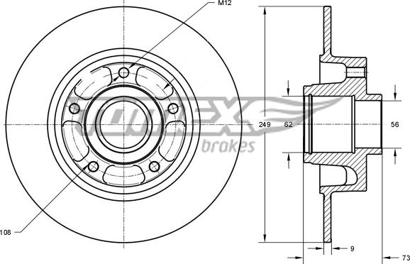 TOMEX brakes TX 73-611 - Тормозной диск www.autospares.lv