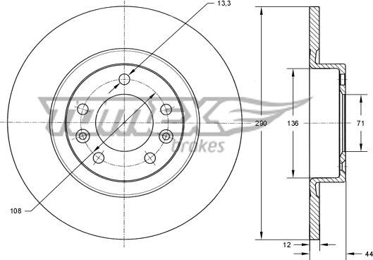 TOMEX brakes TX 73-68 - Bremžu diski www.autospares.lv