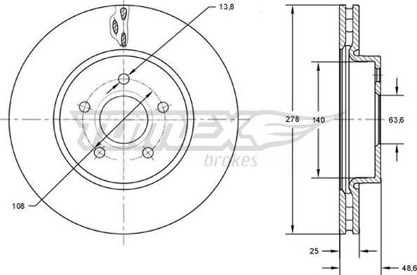 TOMEX brakes TX 73-02 - Brake Disc www.autospares.lv