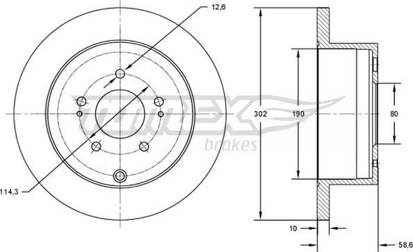 TOMEX brakes TX 73-16 - Bremžu diski www.autospares.lv