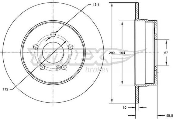 TOMEX brakes TX 73-10 - Bremžu diski autospares.lv