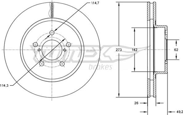 TOMEX brakes TX 73-12 - Bremžu diski autospares.lv