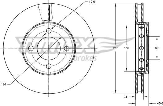 TOMEX brakes TX 73-84 - Bremžu diski www.autospares.lv