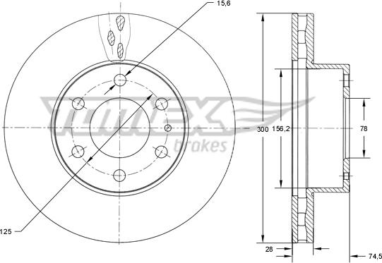 TOMEX brakes TX 73-39 - Bremžu diski autospares.lv