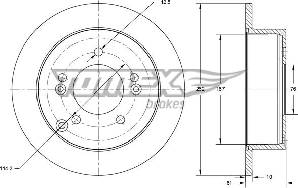 TOMEX brakes TX 73-36 - Bremžu diski www.autospares.lv