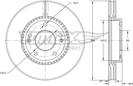 TOMEX brakes TX 73-30 - Bremžu diski www.autospares.lv