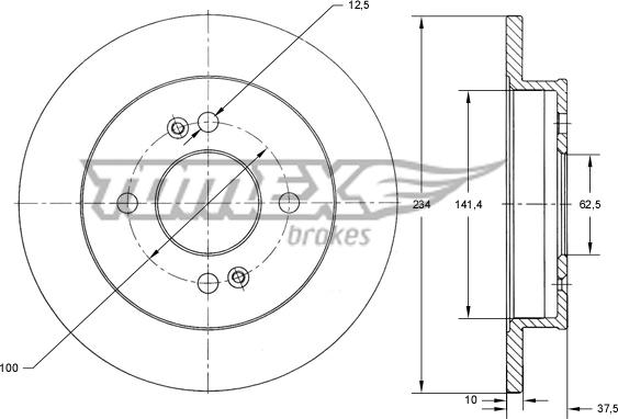 TOMEX brakes TX 73-37 - Bremžu diski www.autospares.lv