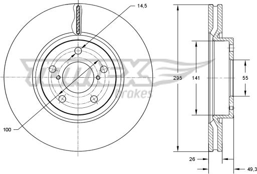 TOMEX brakes TX 73-25 - Bremžu diski www.autospares.lv