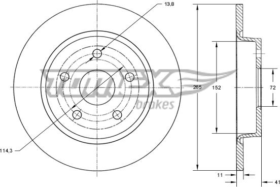 TOMEX brakes TX 73-20 - Bremžu diski www.autospares.lv