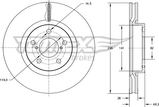 TOMEX brakes TX 73-23 - Bremžu diski www.autospares.lv