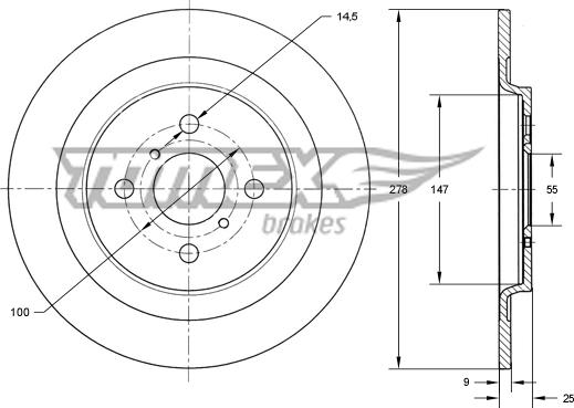 TOMEX brakes TX 73-27 - Bremžu diski www.autospares.lv