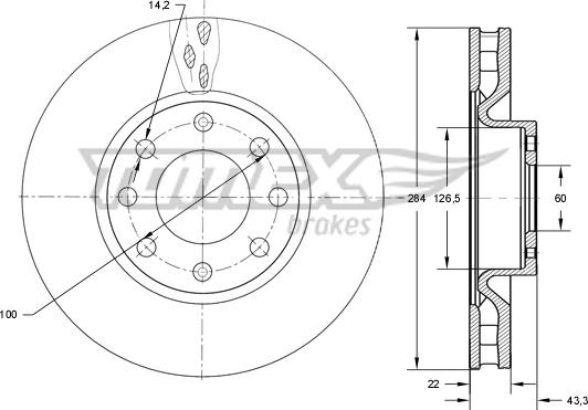 TOMEX brakes TX 73-76 - Bremžu diski autospares.lv