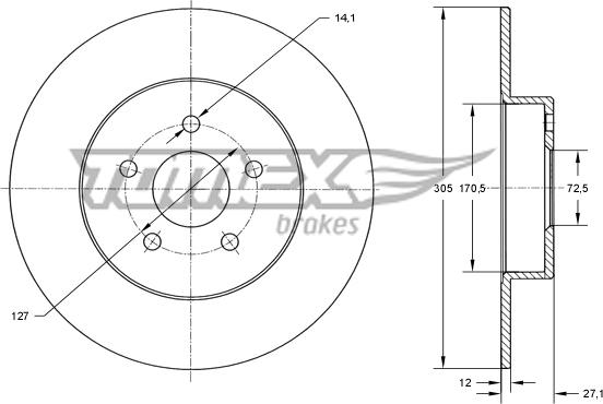 TOMEX brakes TX 73-78 - Bremžu diski autospares.lv