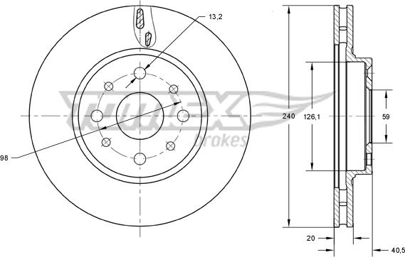 TOMEX brakes TX 73-73 - Bremžu diski www.autospares.lv