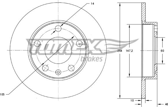 TOMEX brakes TX 73-72 - Bremžu diski www.autospares.lv