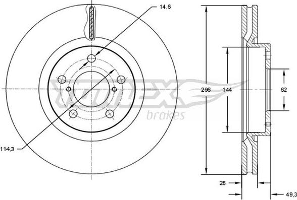 TOMEX brakes TX 72-94 - Bremžu diski autospares.lv