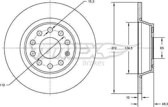 TOMEX brakes TX 72-45 - Тормозной диск www.autospares.lv