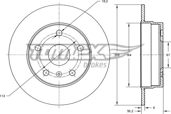 TOMEX brakes TX 72-43 - Brake Disc www.autospares.lv