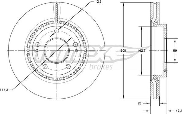 TOMEX brakes TX 72-47 - Bremžu diski www.autospares.lv