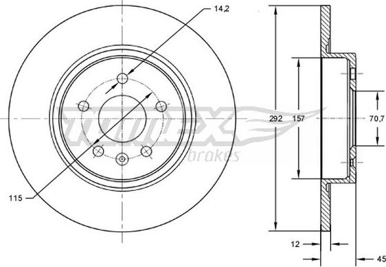 TOMEX brakes TX 72-59 - Bremžu diski www.autospares.lv