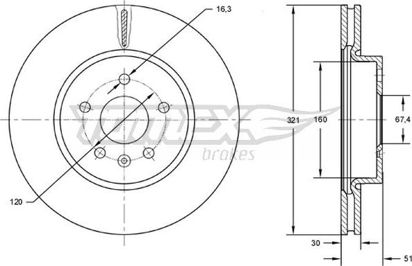 TOMEX brakes TX 72-55 - Bremžu diski www.autospares.lv