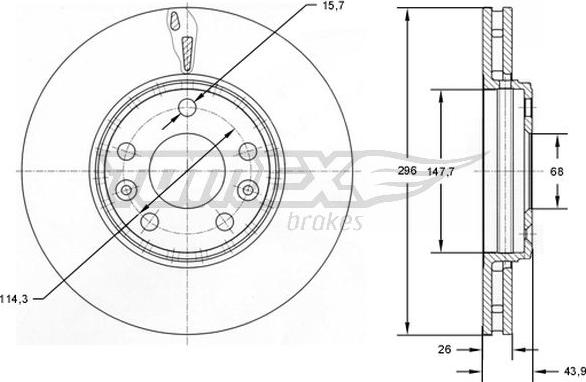 TOMEX brakes TX 72-51 - Bremžu diski www.autospares.lv