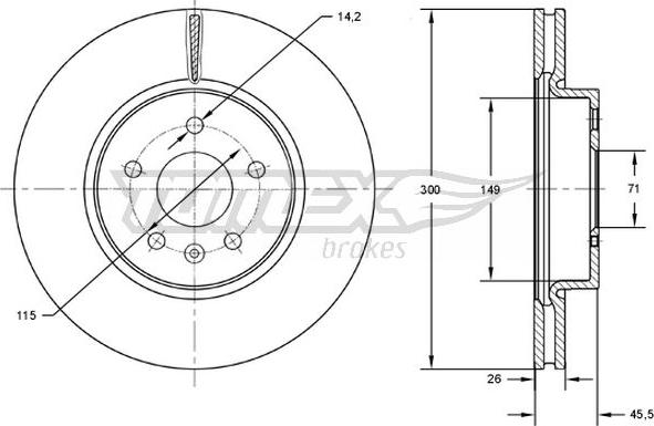 TOMEX brakes TX 72-53 - Bremžu diski www.autospares.lv