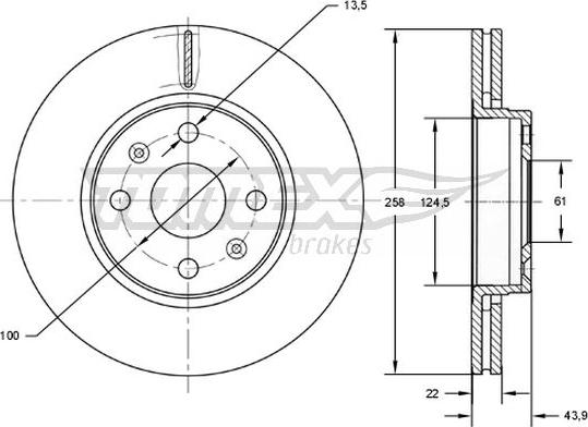 TOMEX brakes TX 72-52 - Bremžu diski www.autospares.lv