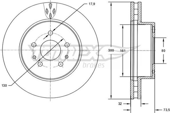 TOMEX brakes TX 72-57 - Bremžu diski autospares.lv