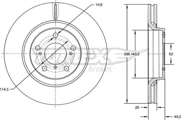 TOMEX brakes TX 72-64 - Bremžu diski www.autospares.lv