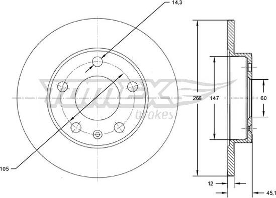 TOMEX brakes TX 72-65 - Bremžu diski www.autospares.lv