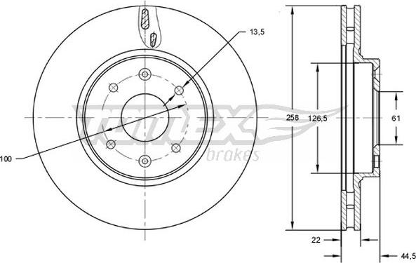 TOMEX brakes TX 72-60 - Bremžu diski www.autospares.lv