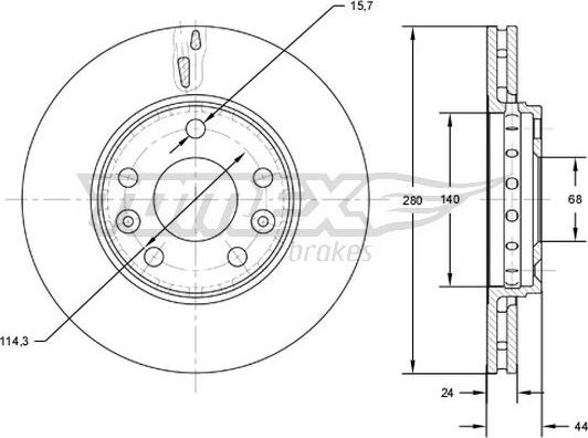 TOMEX brakes TX 72-61 - Bremžu diski www.autospares.lv