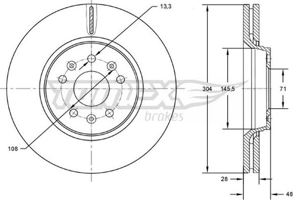 TOMEX brakes TX 72-63 - Bremžu diski autospares.lv