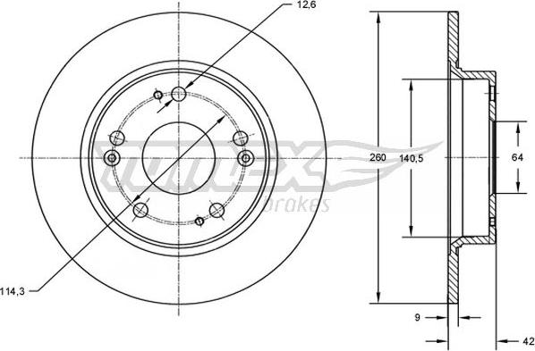 TOMEX brakes TX 72-62 - Bremžu diski www.autospares.lv