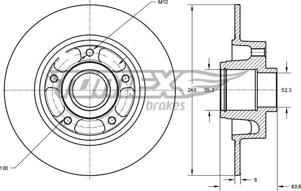 TOMEX brakes TX 72-011 - Bremžu diski www.autospares.lv