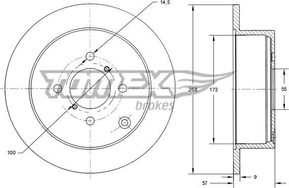 TOMEX brakes TX 72-19 - Brake Disc www.autospares.lv