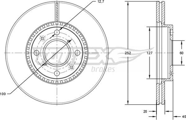 TOMEX brakes TX 72-14 - Bremžu diski www.autospares.lv