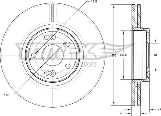 TOMEX brakes TX 72-12 - Bremžu diski www.autospares.lv