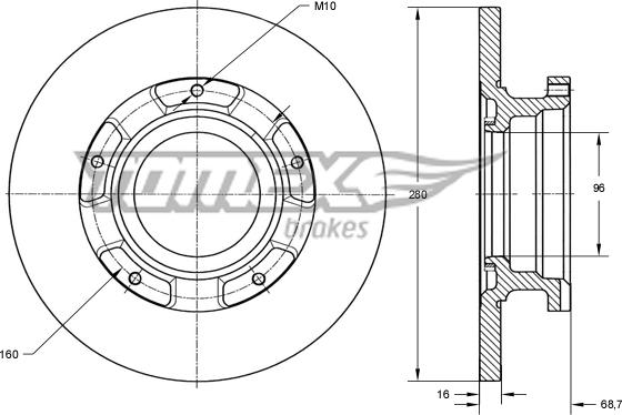 TOMEX brakes TX 72-17 - Bremžu diski www.autospares.lv