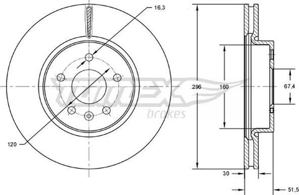 TOMEX brakes TX 72-88 - Bremžu diski autospares.lv