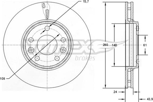 TOMEX brakes TX 72-82 - Bremžu diski www.autospares.lv