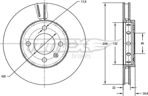 TOMEX brakes TX 72-87 - Brake Disc www.autospares.lv