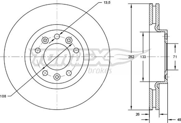 TOMEX brakes TX 72-24 - Bremžu diski autospares.lv