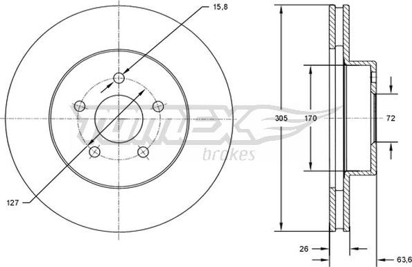 TOMEX brakes TX 72-23 - Bremžu diski www.autospares.lv