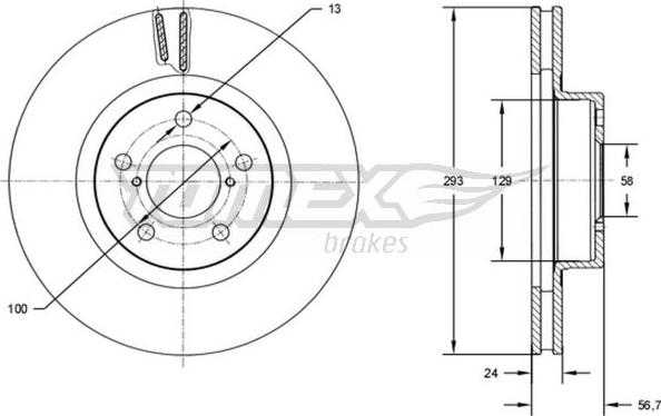 TOMEX brakes TX 72-74 - Bremžu diski autospares.lv