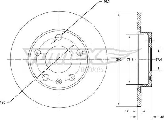 TOMEX brakes TX 72-70 - Bremžu diski autospares.lv